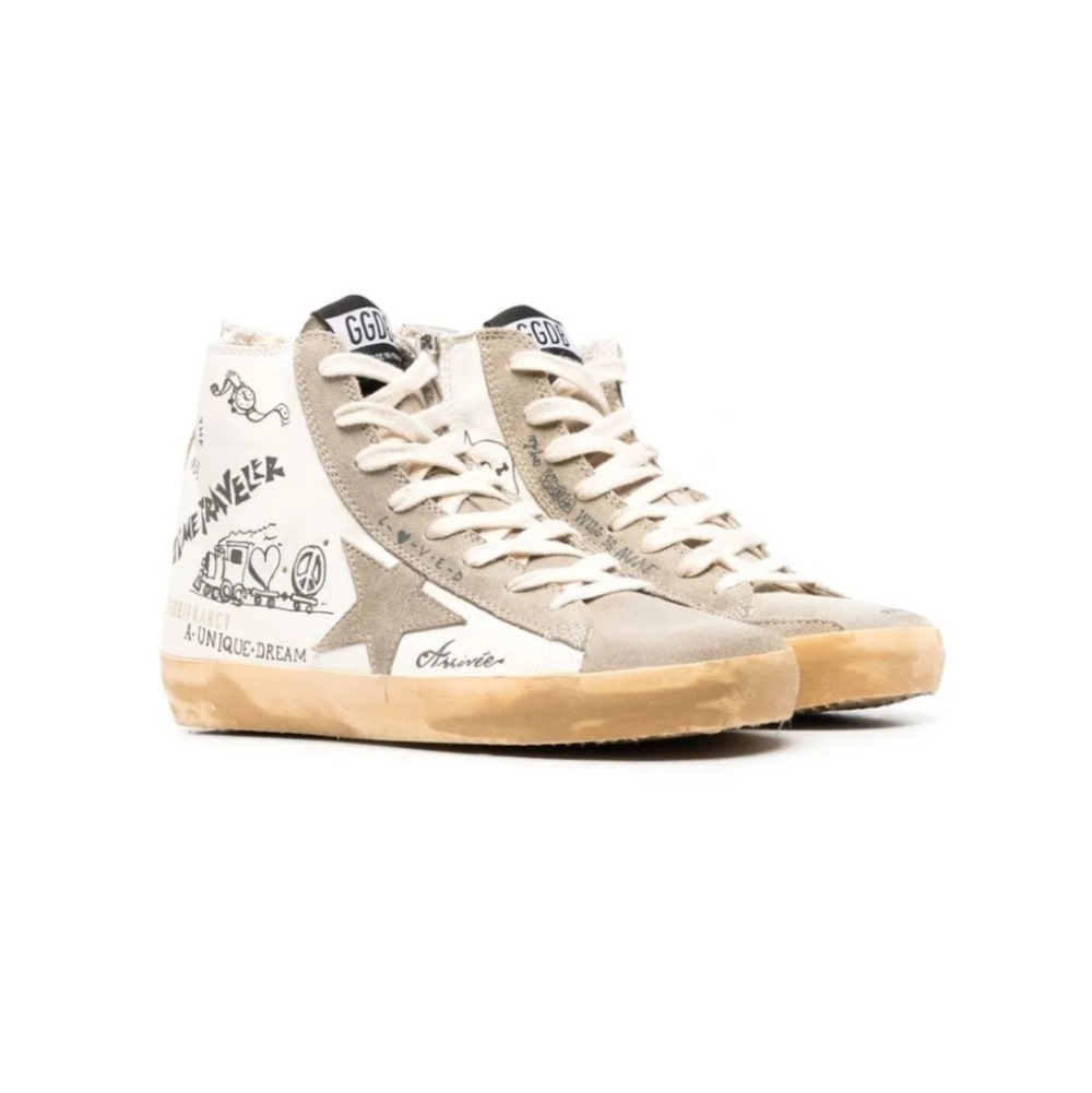 Golden GooseFrancy Journey-print high-top sneakers - Picture 2 of 9